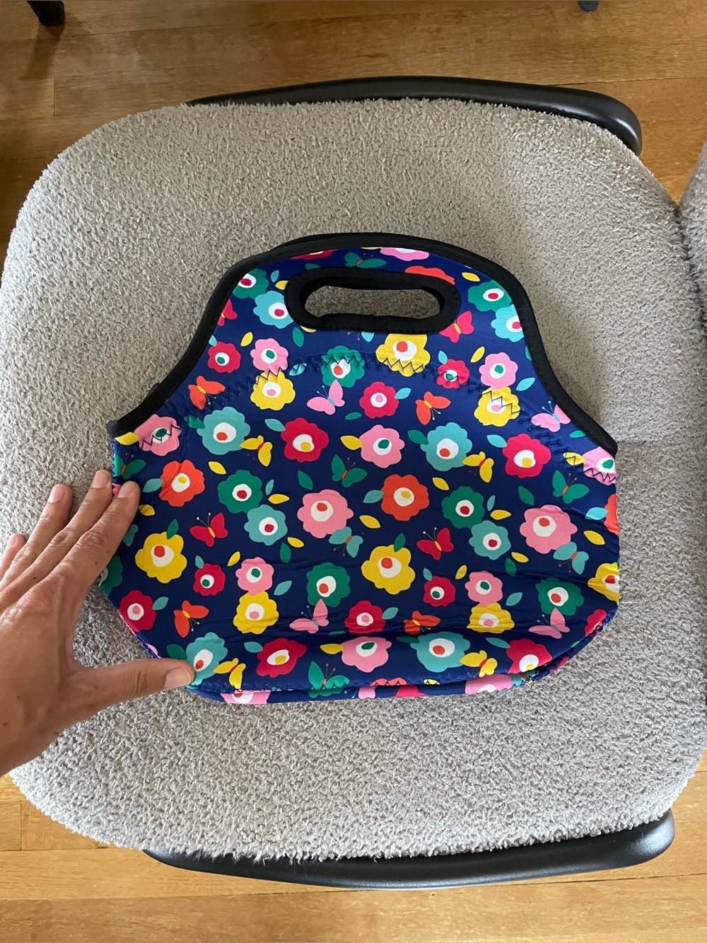 Floral Neoprene Lunch Bag Tote